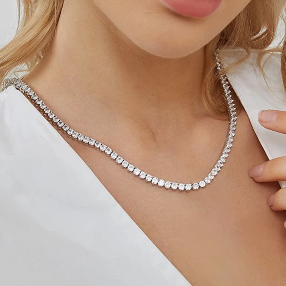 Gensme classic tennis necklace 18”